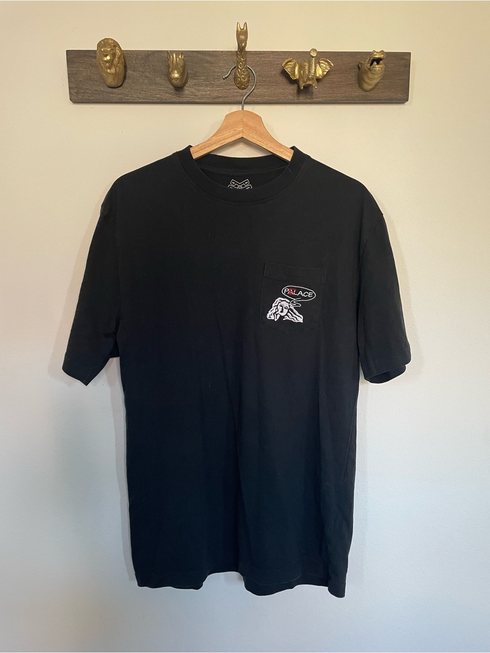 PALACE Black Short-Sleeve Pocket Tee with Chest Graphic
